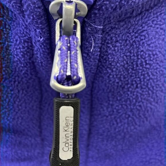Calvin Klein Woman’s Performance Purple Zip-Up High Collar Fleece w/ Pockets-Med - Picture 6 of 14